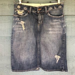 Joe’s Jeans Western Blue Denim high waist Pencil Skirt Lace 27